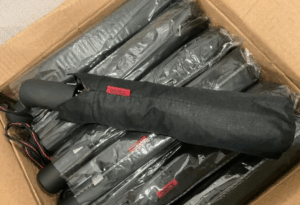 HUGO BOSS D UMBRELLA DESIGNER MONOGRAMME Pocket SUN SHADE UMBRELLA BLACK