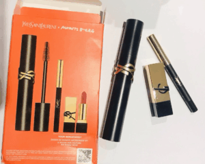 YSL Gift Set MORITZ BERG SET Mascara Lash Clash Lipstick Eyeliner Damaged Box